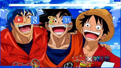 Toriko X One Piece X Dragon Ball Z Toriko Goku Luffy Chrome Themes Themebeta