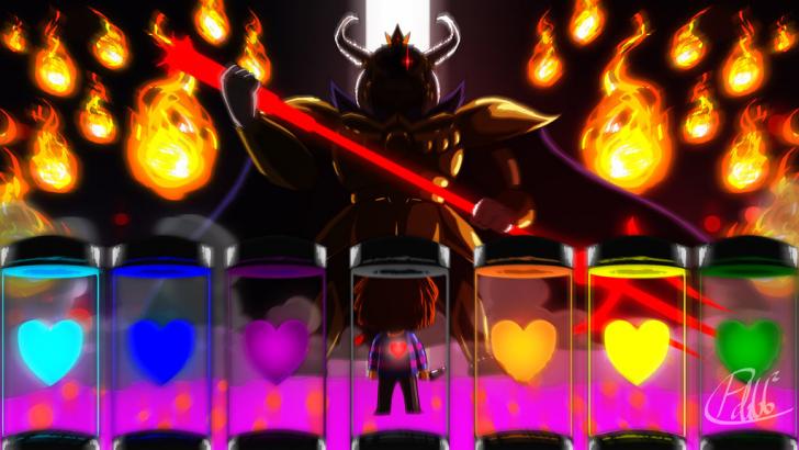 Undertale Asgore And Frisk With 6 Human Souls Chrome Theme Themebeta