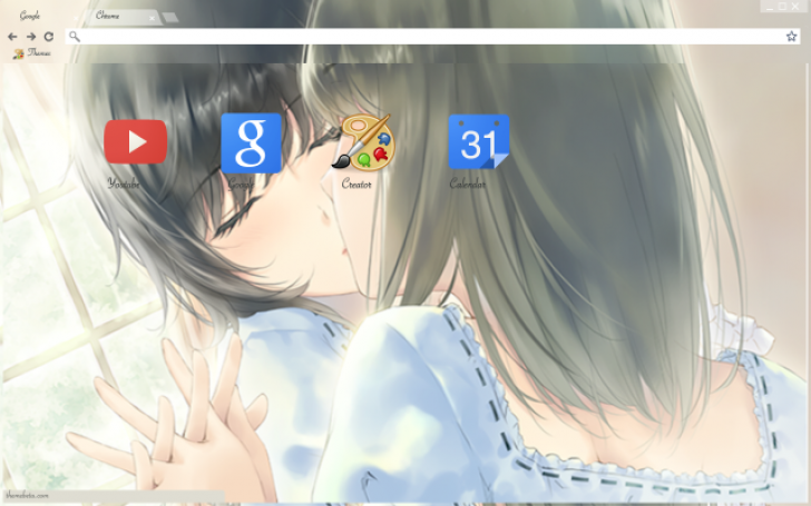 Yuri anime girls kissing Chrome Theme - ThemeBeta
