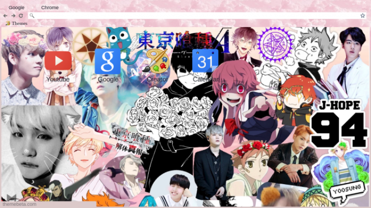 Anime & Kpop Collage Chrome Theme - ThemeBeta