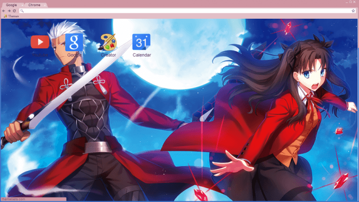 Fate Stay Night Unlimited Blade Works Rin And Archer Chrome Theme Themebeta