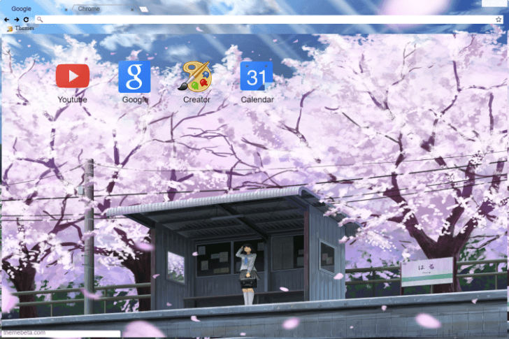 Some Random Anime Cherry Blossom Background I Found Chrome Theme