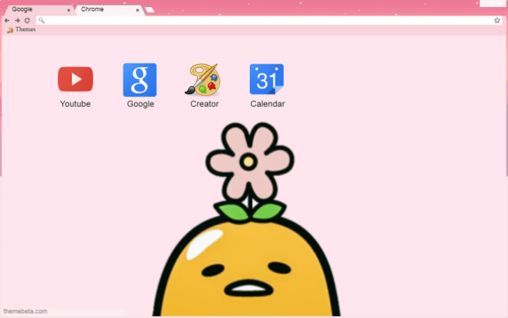 Pink Flower GUDETAMA Chrome Theme - ThemeBeta