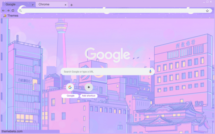 Purple Anime City Chrome Theme Themebeta