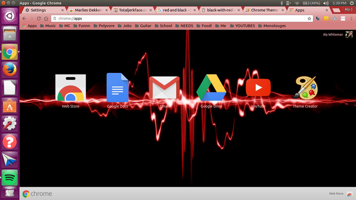 red and black sound wave chrome theme themebeta