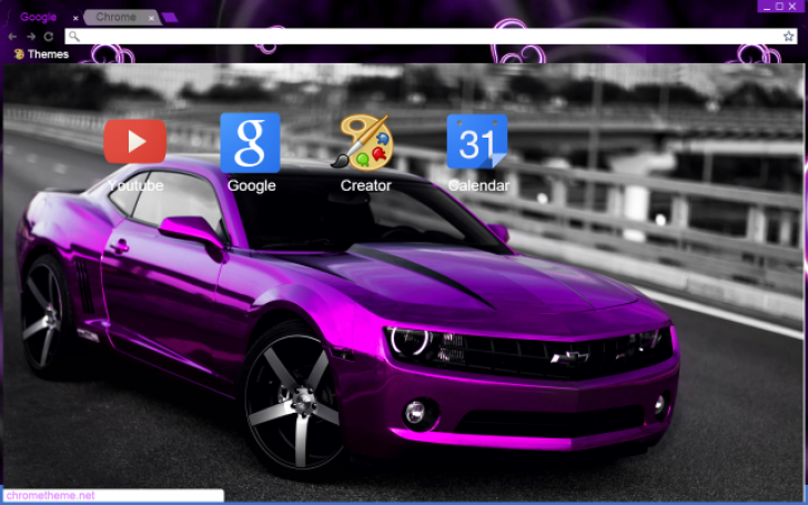 Purple Camaro Theme Chrome Theme - ThemeBeta